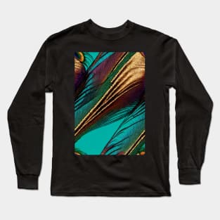 Beautiful colorful Peacock feather pattern - perfect for birdlovers #6 Long Sleeve T-Shirt